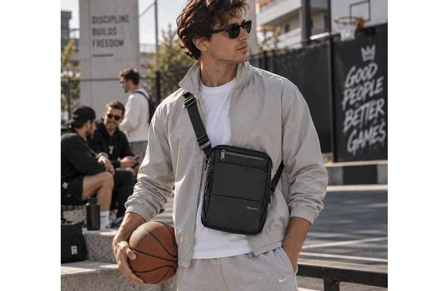 ENOVA BUSINESS proširiva muška torba na rame 22 × 27 × 5–7 cm
