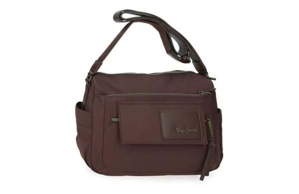 Pepe Jeans EASE braon ženska torba na rame 29 cm sa prednjim džepom